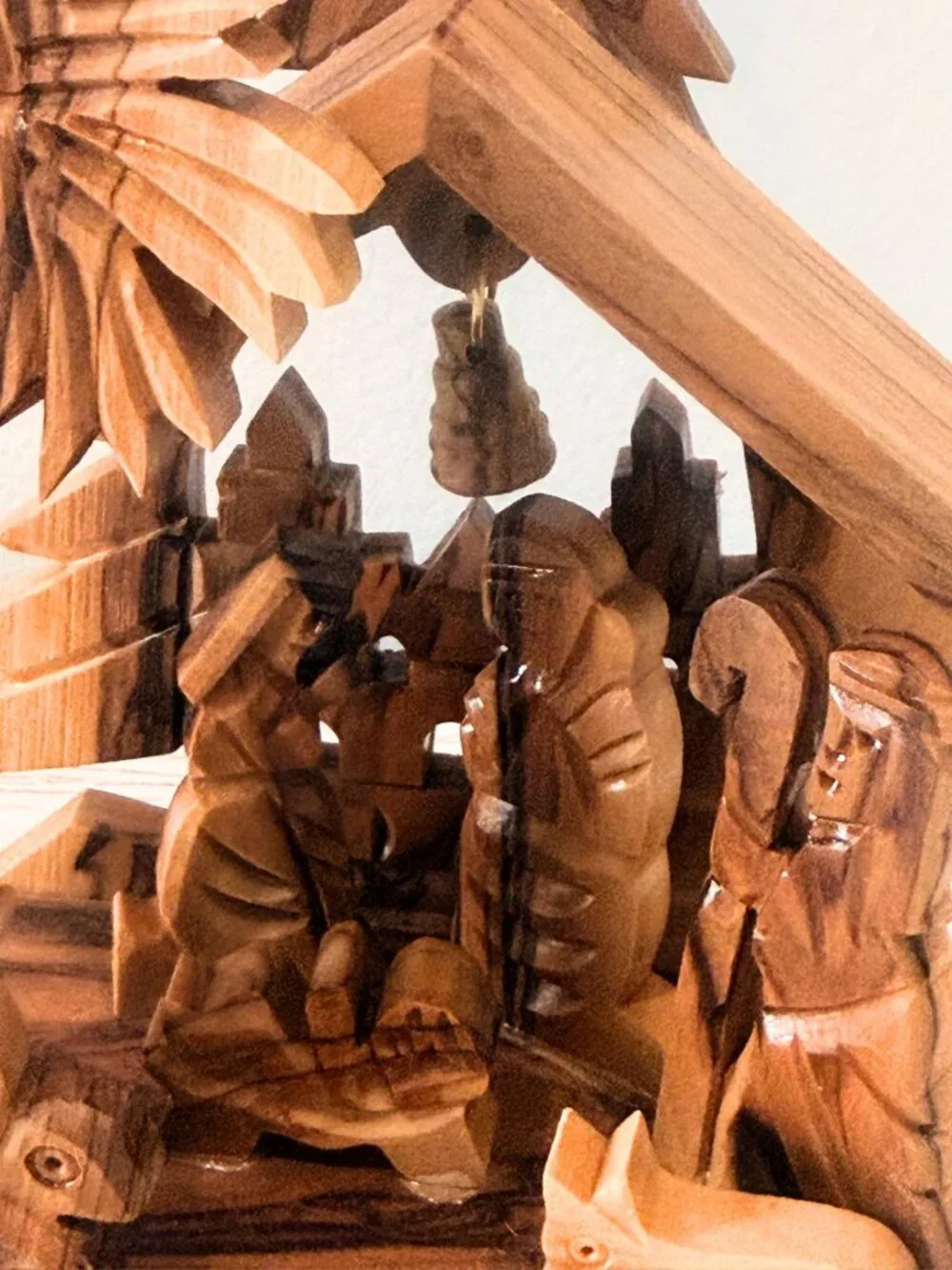 Vintage Olive Wood Nativity Set Handmade Carved in Bethlehem Israel Holy Family